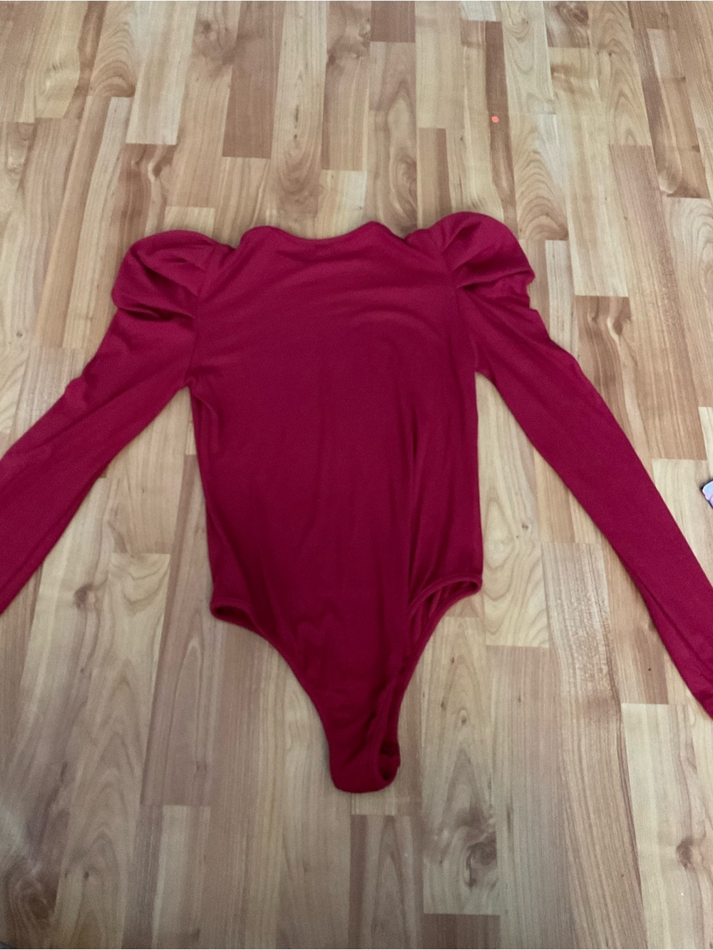 Red Puff-Sleeve Kids One-Piece Bodysuit